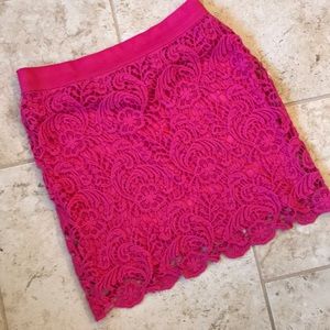 Say What Pink crocheted skirt